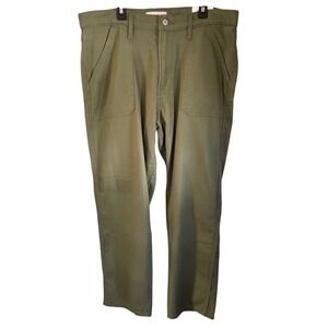 NWT Lucky Brand 90s Loose High Rise‎ Straight Leg Pants Olive Green Size 12 31 L